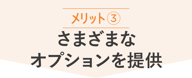 メリット3｜さまざまなオプションを提供